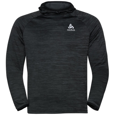 Odlo Hooded Pullover Run Easy Mid Layer (lightweight, high wearing comfort) black mottled Men